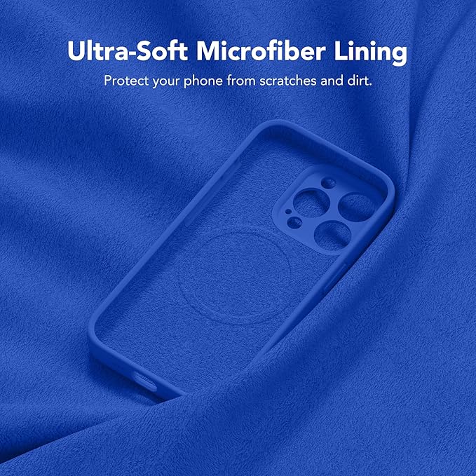 Magnetic for iPhone 15 Pro Max Case, Compatible with MagSafe, [Full Camera Protection][Screen Protector] Silicone Shockproof Protective Phone Case for iPhone 15 Pro Max 6.7", Klein Blue