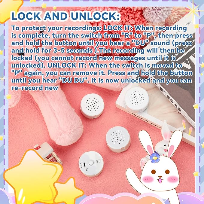 12 Pcs Voice Recorder for Stuffed Animal, Sound Recorder Music Recordable Sound Module Recording Device Record Custom Message for Plush Toy Doll Stuffed Bear Pillow, Battery Included (60 Second)