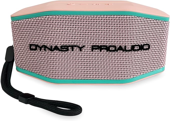 DYNASTY PROAUDIO SB-108 Portable Bluetooth Speaker, IPX7 Waterproof Bluetooth 5.3 with Deep Bass, Stereo Pairing, AUX/TF, Long Battery — Small Outdoor Speaker for Camping, Shower & Travel (Pink)