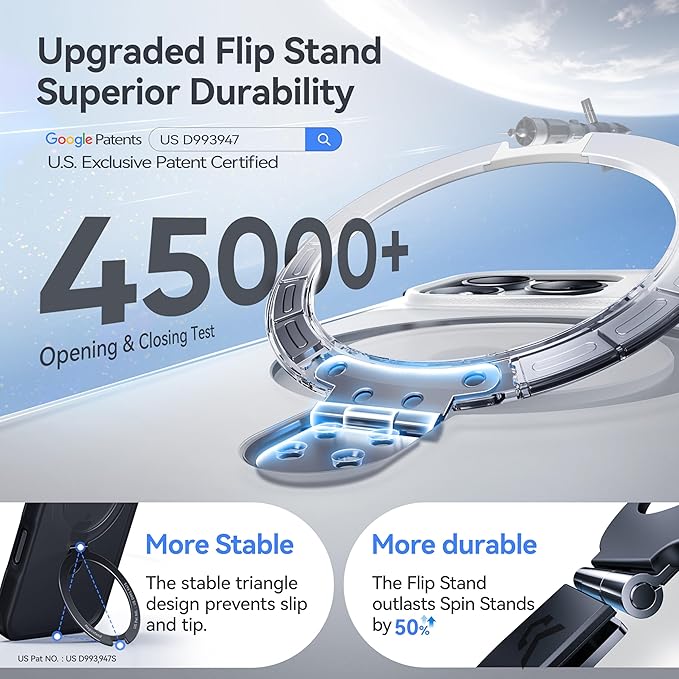 CASEKOO Ultra-Magnetic Stand for iPhone 17 Pro Max Case [Military Drop Protection] [Compatible with MagSafe] Shockproof Translucent Matte Slim Ring for iPhone 17 Pro Max Phone Case 6.9", White