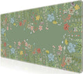 L-SPOUTTO Green Desk Mat for Keyboard and Mouse,XXL Large Mouse Pad Non-Slip Keyboard Pad Waterproof Desktop Mat for Laptop Computer Work Game Home Office-Green Floral