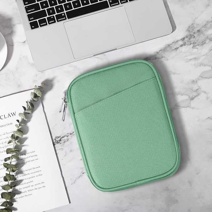 TiMOVO 6-7 Inch Tablet Sleeve for eReader Book Paperwhite/Colorsoft Signature Edition, Protective Sleeve Cover Case with Pocket for E-Reader/Oasis & Kobo Devicess, Bodhi Green