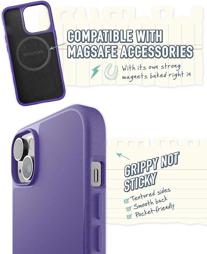 Smartish® iPhone 14 Plus Slim Case - Gripmunk Compatible with MagSafe [Lightweight + Protective] Thin Grip Cover with Microfiber Lining - You're Just Jelly