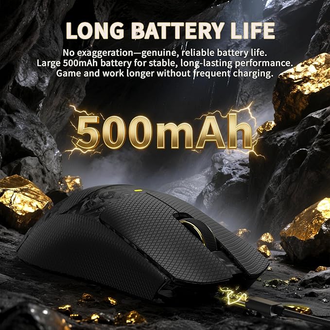 ATTACK SHARK X11Ultra 8K Carbon Fiber Wireless Gaming Mouse,Nordic 54L15 MCU,PAW3950MAX Sensor,59g Superlight,42000 DPI,BT/2.4Ghz/Wired Mouse with 100 Million Clicks,Programmable for Pc/Mac,Black pro