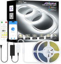 MIWISE COB LED Strip Lights 65.6ft/20m,UL-Listed CRI 90+ Dimmable 6000K Daylight White Super Bright,with APP Control/RF Remote,Work with Alexa/Google,for Cabinet/Bedroom/Kitchen DIY Lighting Projects