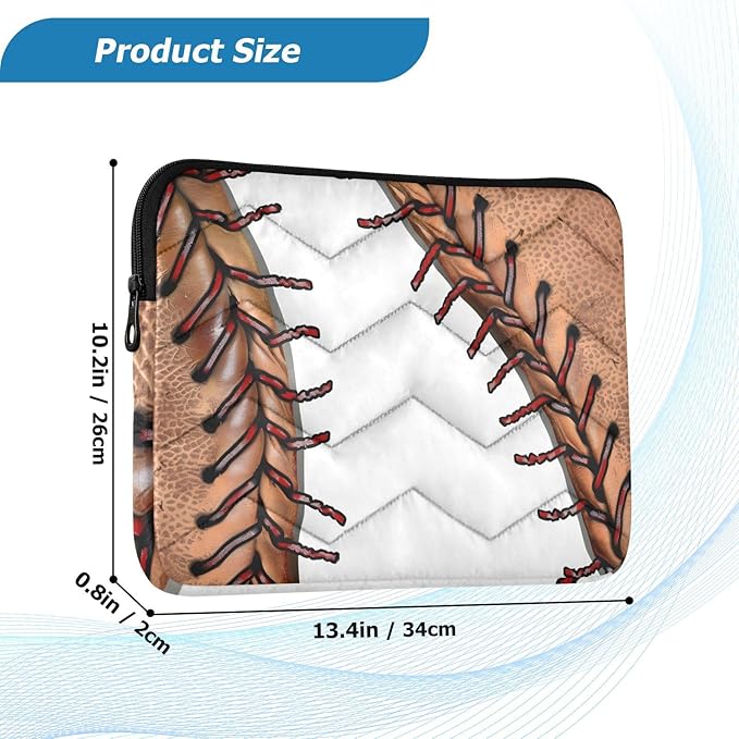 Baseball Laptop Case Sleeve, Retro Baseball Pattern Shockproof Protective Computer Carrying Cover, Briefcase Handbags 13-13.3inch Laptop Sleeve Bag
