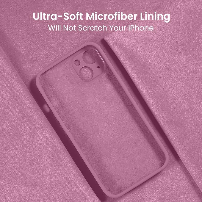 FireNova Designed for iPhone 13 Case, Silicone Upgraded [Camera Protection] Phone Case, Soft Anti-Scratch Microfiber Lining Inside, 6.1 inch, Lilac Purple