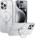 CASEKOO Virgo [Zodiac Collection] for iPhone 15 Pro Max Case with Magnetic Ring Stand [Compatible with MagSafe] [Military-Grade Protection] Fashion Clear Back Design, Soft Edge