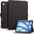 Genuine Leather Case for iPad Air 13 inch M4 2026/M3 2025/M2 2024 ，with Pencil Holder and Adjustable Stand, Magnetic Closure, Auto Wake/Sleep Cover | Dark Brown