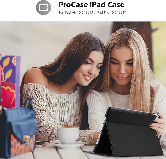 ProCase Cover for iPad Air 3 10.5" 2019 / iPad Pro 10.5 2017 Case, Slim Stand Protective Folio Case Smart Cover for iPad Air 10.5" (3rd Gen) 2019 / iPad Pro 10.5" 2017-Black