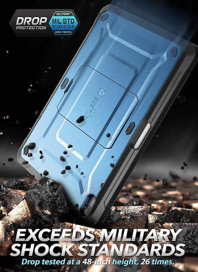 SUPCASE Unicorn Beetle Pro Series Case Designed for iPad Air 4 (2020) 10.9 Inch, with Pencil Holder & Built-in Screen Protector Full-Body Rugged Heavy Duty Case (Slate Blue)