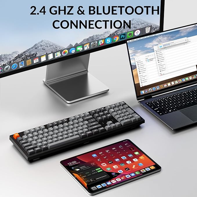 Keychron K10 Max Wireless Custom Mechanical Keyboard, QMK 2.4 GHz Bluetooth Full-Size with Hot-swappable Keychron Super Red Switch Compatible with Mac Windows Linux (RGB Backlit)