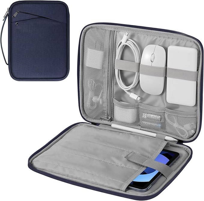 MoKo 9-11 Inch Tablet Sleeve Carrying Case with Handle, Padded Protective Travel Bag for New 11-inch iPad Air 4 2026/Pro M5/ A16, iPad 10th/Air 5/4th 10.9, i-Pad 9/8th 10.2,Tab S9/S8 11, Indigo