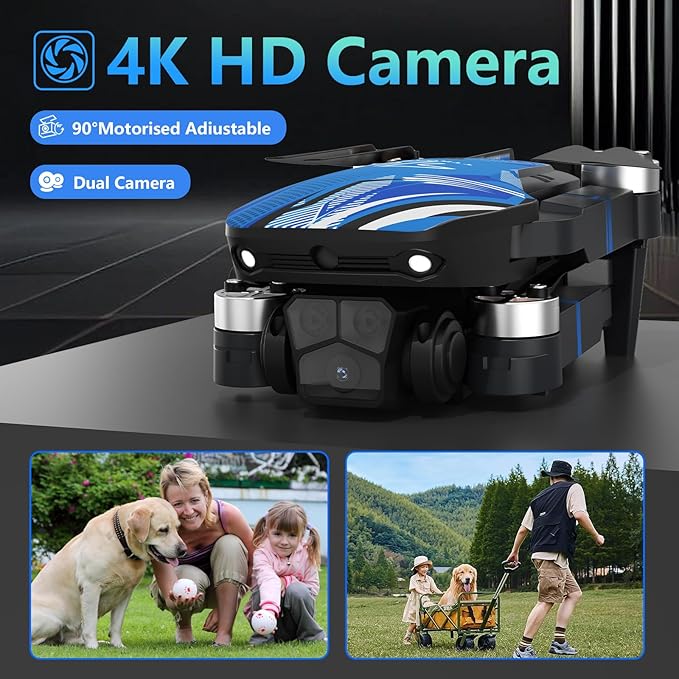 TTROARDS Drone with 4k Camera for Adults, Drone with LCD Screen 2.8 Inch, 32G SD Card, Professional Brushless Motor 270° Obstacle Avoidance, Foldable Remote Control Mini Quadcopter for Beginners