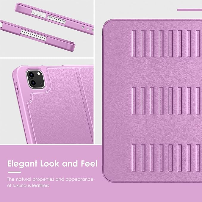 VIKESI Case for iPad Pro 12.9 6th / 5th / 4th / 3rd Generation Case 2022/2021/2020/2018,Multiple Angles Magnetic Stand Cover,Shockproof Soft Back,Pencil Holder,and Auto Sleep/Wake,Purple