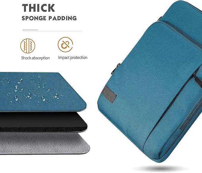 MoKo 9-11 Inch Tablet Sleeve Bag Carrying Case with Storage Pockets Fits New 11-inch iPad Air M4 2026/iPad Pro M5, iPad Pro/A16 11, iPad Air 5/4th 10.9, iPad 9/8th 10.2, Tab S8/S9 11,Peacock Blue