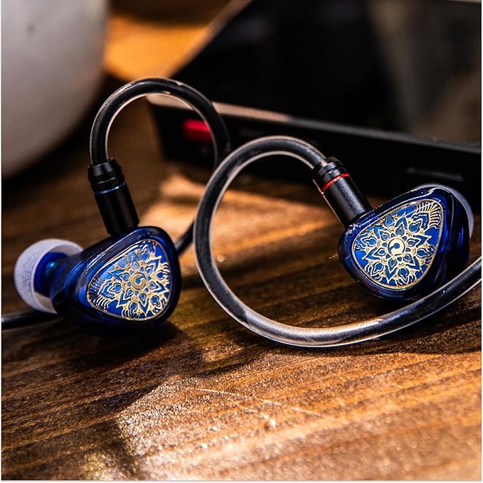 Linsoul TANGZU Wan'er S.G II in Ear Monitor,HiFi Wired Earbuds,10mm Dynamic Driver PET Diaphragm Gaming IEM Earphones with 2Pin Detachable OFC Cable for Audiophile DJ Stage (Clear Blue, 3.5mm Mic)