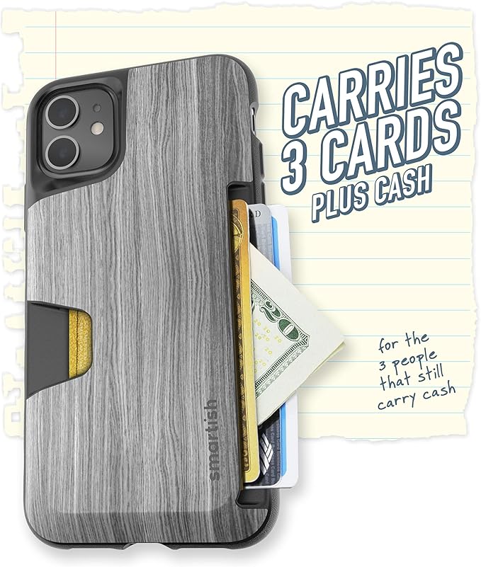 Smartish® iPhone 11 Wallet Case - Wallet Slayer Vol. 1 [Slim + Protective] Credit Card Holder - Drop Tested Hidden Credit Card Slot Cover for Apple iPhone 11 - [Graspin' Aspen]