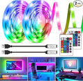 LED Strip Lights Kit, 2x6.56Ft RGB LED Lights Strip for 40-60in TV LED Backlight, Color Changing Strip Light Waterproof IP65 with Remote, USB TV Lights Bias Lighting for Home PC Monitor Desk