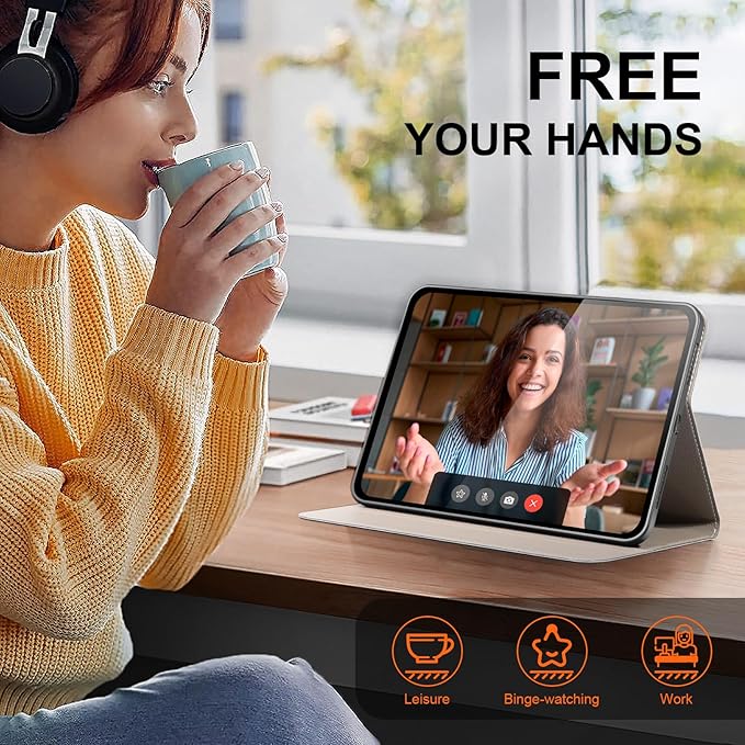 for iPad Pro 11 inch Case 4th/3rd/2nd/1st Gen (2022-2018), Slim [Leather Feel] Protective Cover, Multi-Angle Stand & Auto Sleep/Wake Smart Folio, Brown