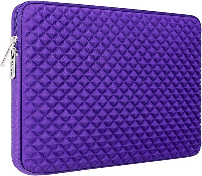 RAINYEAR 15 Inch Laptop Sleeve Diamond Foam Shock Resistant Padded Case Fluffy Lining Cover Carrying Bag Compatible with 15.4" MacBook Pro/Air, Surface Laptop 3/4 15", New XPS 15 Touch (Purple)