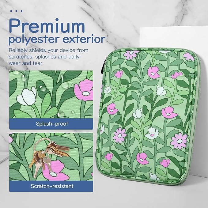 Dadanism 9-11" Tablet Sleeve Bag Carrying Case for iPad (A16) 11th Gen 11", iPad 10th Gen 10.9" Air 5/4, iPad Air M4/Pro 11", iPad 9/8/7th, Galaxy Tab A11+ Plus 11", Remarkable 2 10.3",Papaver Rhoeas