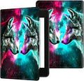 for 6" All-New Kindle Paperwhite 4 10th Generation (Model No. PQ94WIF) E-Reader Case, Slim Kickstand Stand Leather Smart Cover with Auto Wake/Sleep, Gray Wolf Red Blue