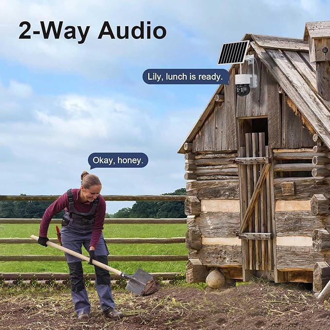 4G LTE Cellular Security Camera No Internet Needed, No WIFI Security Cameras Wireless Outdoor, Solar Camera With SIM Card, PIR Sensor, 360 PTZ, 2K HD, 2-Way Talk, Free Cloud Storage (Need Apply)