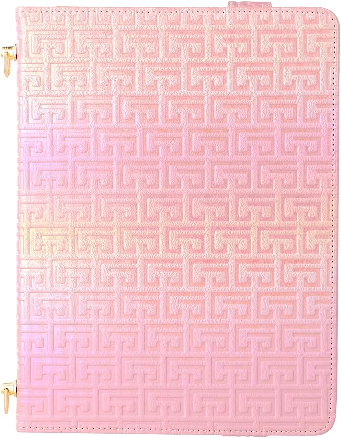 Shiny Case for iPad Pro 11" M5 M4 (2025/2024) Handbag Case, Techcircle Iridescent PU Leather Folio Envelope Pocket Stand Cover with Hand Strap+Shoulder Strap+Pencil Holder+Card Slots, Shiny Pink