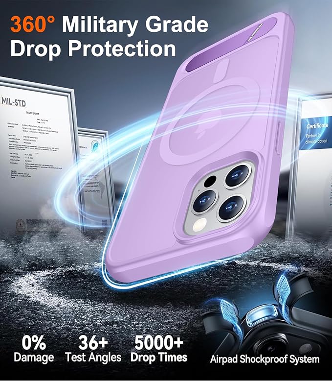Magnetic Compatible with iPhone 12 Pro Max Case, [Built-in Invisible Kickstand][Compatible with MagSafe][Military Grade Shockproof] Slim Translucent Matte Phone Case for iPhone 12 Pro Max 6.7"