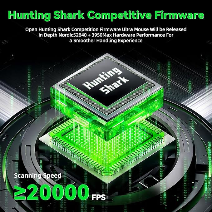 ATTACK SHARK V5 Wireless Gaming Mouse with 42000 DPI -PAW3950 MAX Sensor -55g Ultra-Lightweight-Nordic 52840 MCU,Wired/BT/2.4GHz Wirelss Programmable Mouse for PC/Mac (Black)