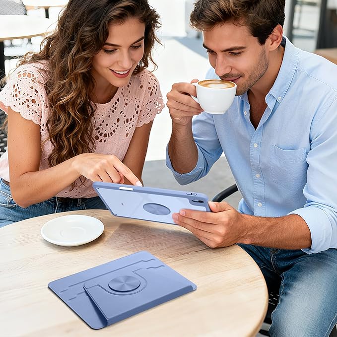 Wenlaty for iPad Air 11 inch Case (M4/M3/M2) & Air 5th/4th Generation Case 10.9 inch,for iPad Pro 11" 4/3/2/1 Gen,360° Rotating Cover, Detachable Magnetic Back,Pencil Holder, Auto Sleep/Wake,Bluemist