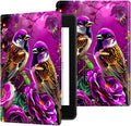 for All-New 6" Kindle 11th Generation 2024/2022 Release E-Reader Case, Slim Kickstand Stand Leather Smart Cover with Auto Wake/Sleep, 2 Hummingbird Flowers
