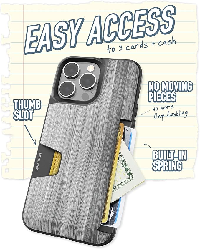Smartish® iPhone 14 Pro Max Wallet Case - Wallet Slayer Vol. 1 [Slim + Protective] Credit Card Holder - Drop Tested Hidden Credit Card Slot Cover for Apple iPhone 14 Pro Max - Graspin' Aspen
