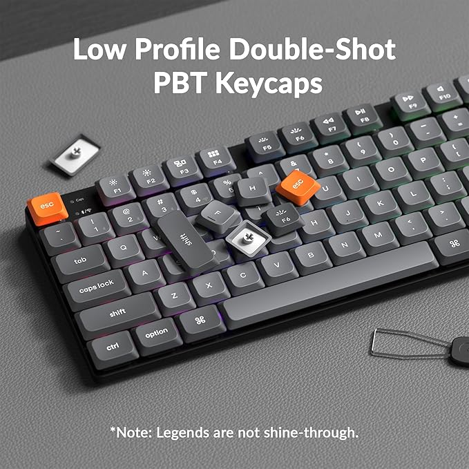Keychron K1 Max Ultra-Slim Wireless Mechanical Keyboard, 80% TKL Layout Bluetooth/2.4 GHz/Wired Keyboard with Low Profile Silent Red Switch, Hot-Swappable, RGB Backlit, Launcher for Mac Windows Linux
