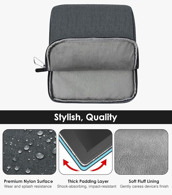 MoKo 9-11 Inch Tablet Sleeve Bag Carrying Case Fits New 11-inch iPad Pro M4/iPad Air M2 2024, Air 5/4/3 10.9"/10.5", Pro 11 M2, i-Pad 10th 10.9, i-Pad 9/8th Gen 10.2, Tab S8/S9 11", Space Gray