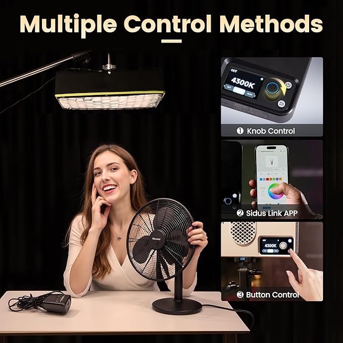 Amaran Pano 60c Kit Led Video Panel Light 60W RGBWW Full Color Lights,CCT 2,300K-10,000K,12 Lighting Efects,App Control,Support USB-C PD,with Softboxes and Carrying Case (White)