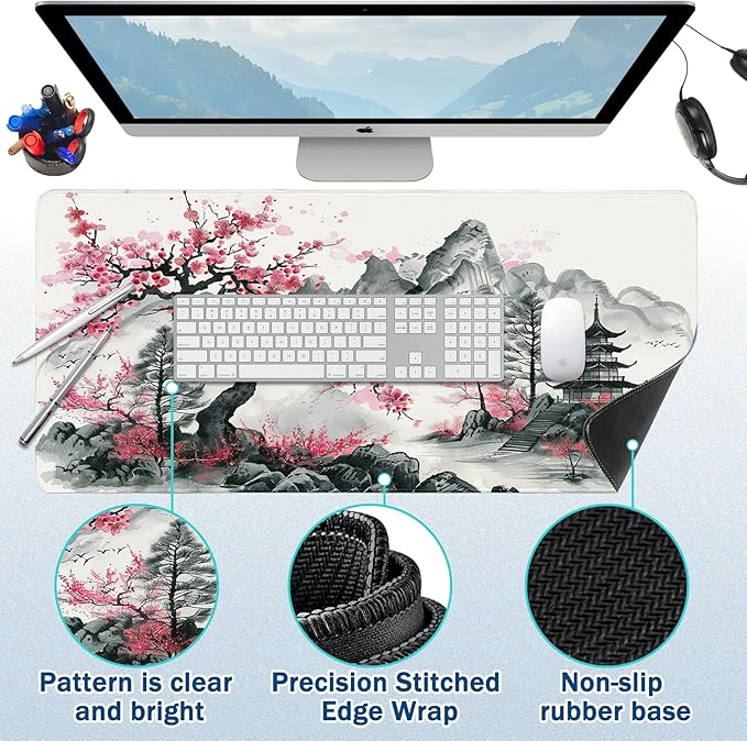 Extended Mouse Pad for Gaming & Office - 31.5"x11.8" Large Desk Mat with Smooth Surface and Stylish Design for PC, Home Office Decor, and Work