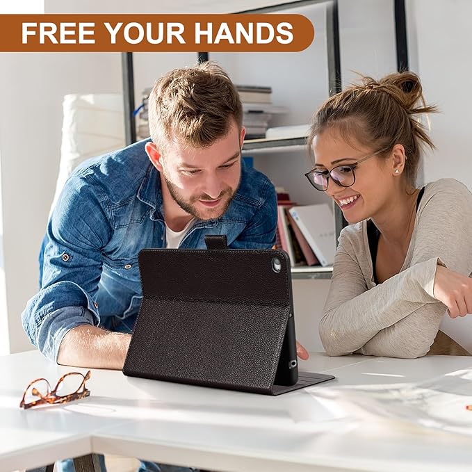 Genuine Leather Case for iPad mini 5th / 4th Generation 7.9’’ (2019/2015) | Slim Protective Cover with Adjustable Stand, Auto Wake/Sleep, Magnetic Closure, Premium Leather | Dark Brown