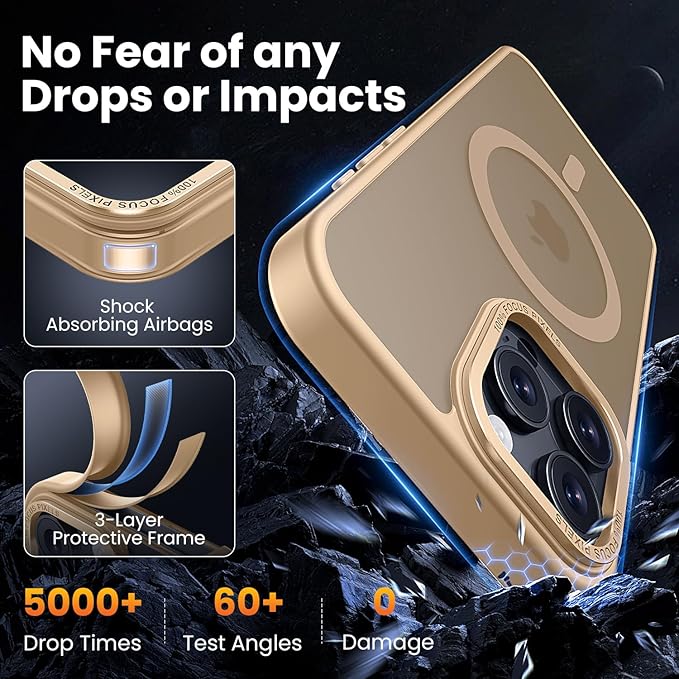 for iPhone 16 Pro Case with 2X Screen Protectors [Compatible with MagSafe] Military Grade Drop Protection Skin Feeling Back Cover Shockproof Slim Fit iPhone 16 Pro Phone Case 6.3 inch,Brown