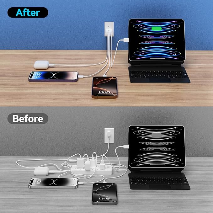 USB C Charger Block, 3Pack 40W 4 Ports Type C Fast Phone Charging Cubes PD 3.0 Wall Plug+ QC 3.0 USB A Charger Power Brick Box for iPhone 16/15/14/13/12/11 Pro Max, iPad, Galaxy, Pixel,White