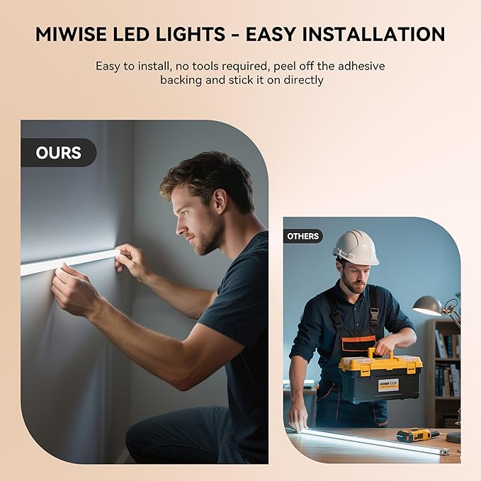 MIWISE COB LED Strip,2700K Warm White 32.8ft/10m,Dimmable Super Bright 24V LED Strip Light,CRI 90+ Flexible Tape Light with RF Remote Timer Function,for Shelf/Cabinet/Bedroom/TV DIY Lighting Project