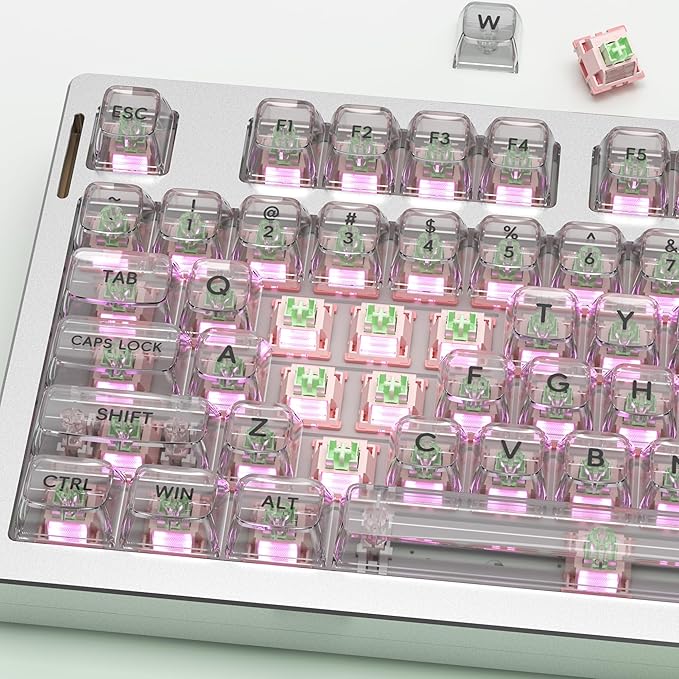 Zjmehty Outemu(Gaote) White Peach Silent Switches,40gf pre-Lubricated,dust-Proof Linear switches,Compatible with MX Mechanical Keyboards(36PCS)