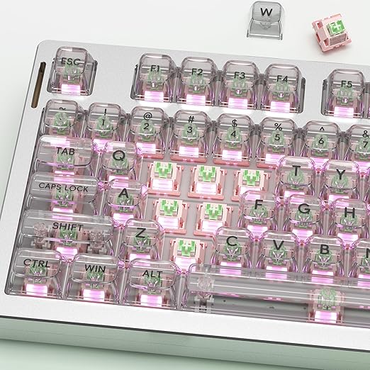 Outemu V3 White Peach Slient Pro Switches,5 Pin 40gf Mute Pre-lubed Dustproof Linear Switch,Suitable for MX Mechanical Gaming Keyboards(90Pcs)