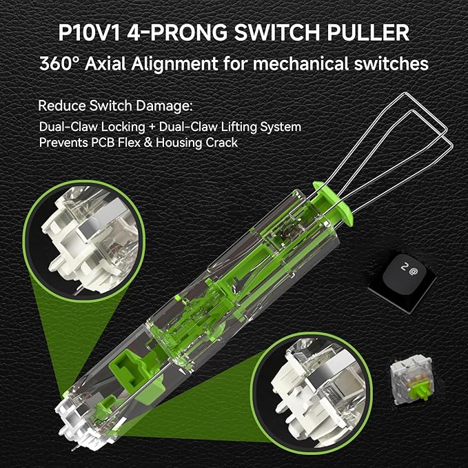KEMOVE P10-V1 4-Claw Switch & Keycap Puller for Mechanical Keyboards - Ergonomic Pain-Free Design, 304 Stainless Steel Omni-Directional Tool for Effortless Switch/Keycap Removal