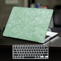 DTangLsm for MacBook Pro 13 inch Case M2 2026-2016 M1 A2338 A2251 A2289 A2159 A1989 A1708 A1706, Elegant Retro Leather Hard Cover for MacBook Pro 13in 2019 Case + Keyboard Cover, Green Embossed Floral