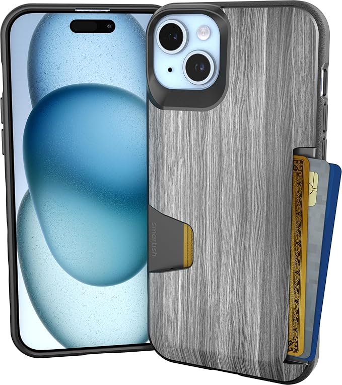 Smartish® iPhone 15 Plus Wallet Case - Wallet Slayer Vol. 1 [Slim + Protective] Credit Card Holder - Drop Tested Hidden Card Slot Cover Compatible with Apple iPhone 15 Plus - Graspin' Aspen