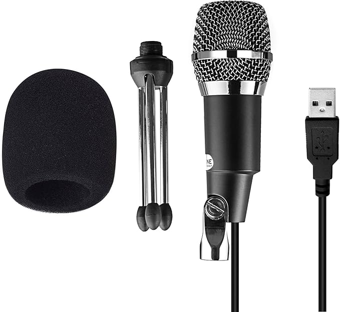 FIFINE USB Microphone, Plug and Play Home Studio USB Condenser Microphone for Skype, Recordings for YouTube, Google Voice Search, Games, for Windows and Mac-K668