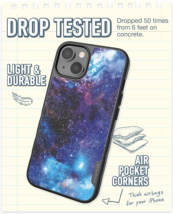Smartish® iPhone 14 Slim Case - Gripmunk Compatible with MagSafe [Lightweight + Protective] Thin Grip Cover with Microfiber Lining - Spaced Out