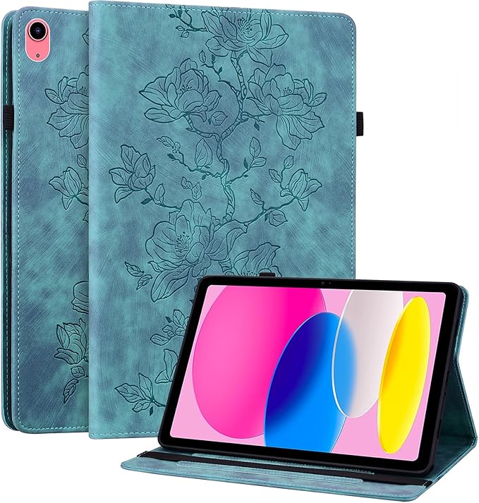 Case for iPad (A16) 11th Generation 11 Inch 2025, iPad 10th Generation 10.9 inch 2022, Auto Wake/Sleep Slim PU Leather Folio Cover with Multi-Angle Stand and Pen Holder, Light Green